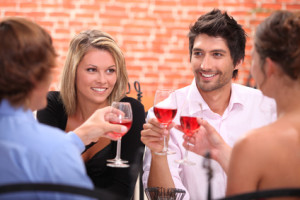 Two couple at a restaurant